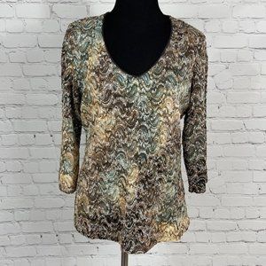 Tribal Stretch Lace Blouse Size M